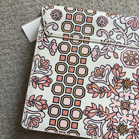 Tory Burch Gemini Link Hicks Garden Large Chain Leather Shoulder/crossbody Bag - Picture 13 of 15